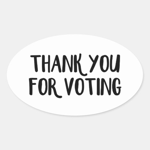Thank you for voting oval sticker