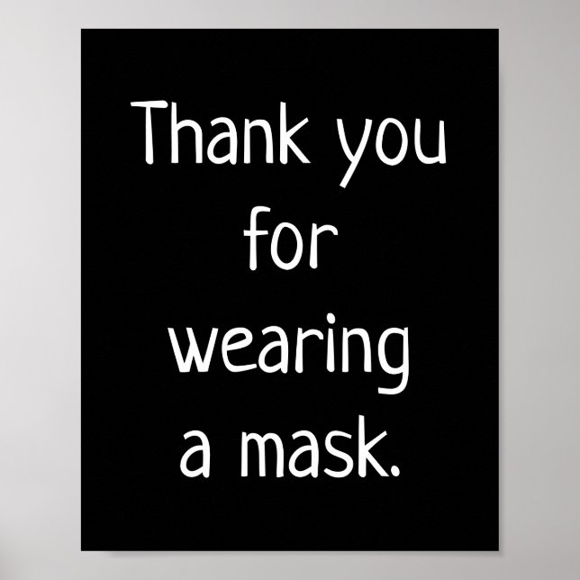 Thank you for Wearing a Mask Poster (Front)