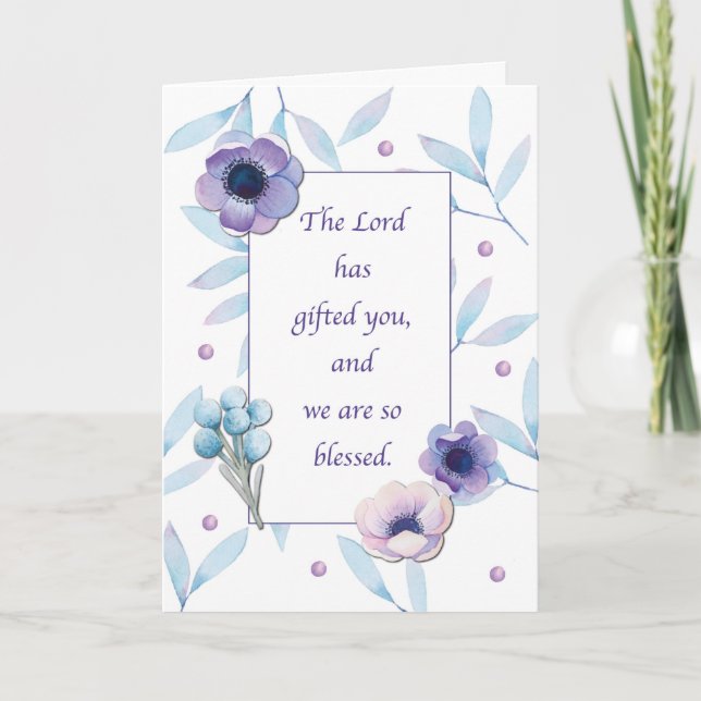 Thank You For Your Blessed Ministry Lavender Blue  Card (Front)