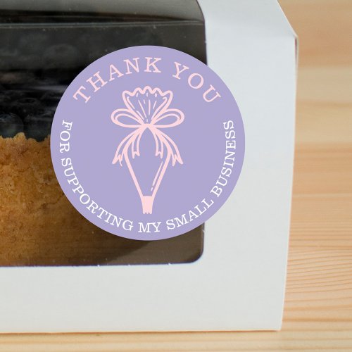 Thank You For Your Business Bakery Pastry Bag Classic Round Sticker