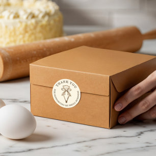 Thank You For Your Business Bakery Pastry Bag Classic Round Sticker