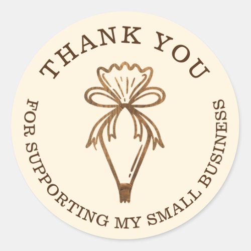 Thank You For Your Business Bakery Pastry Bag Classic Round Sticker