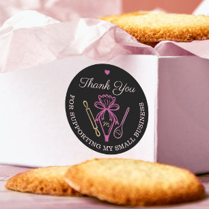 Thank You For Your Business Bakery Piping Bag Classic Round Sticker