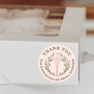 Thank You For Your Business Bakery Whisk Logo Classic Round Sticker