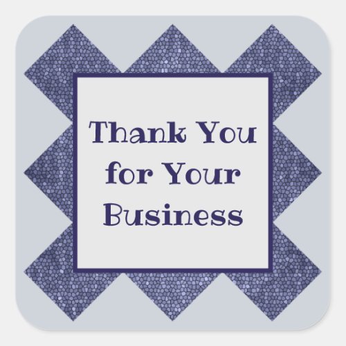 Thank You for Your Business Blue Mosaic Diamond Square Sticker