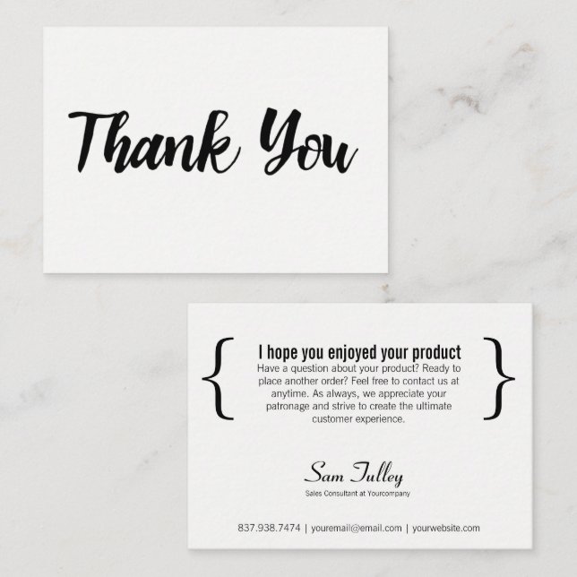 Thank You For Your Business Card (Front/Back)
