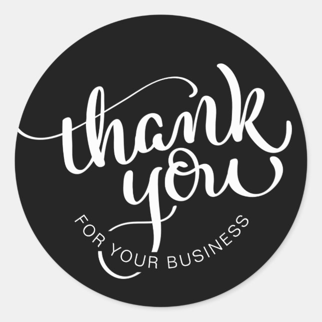 Thank You For Your Business Classic Round Sticker (Front)