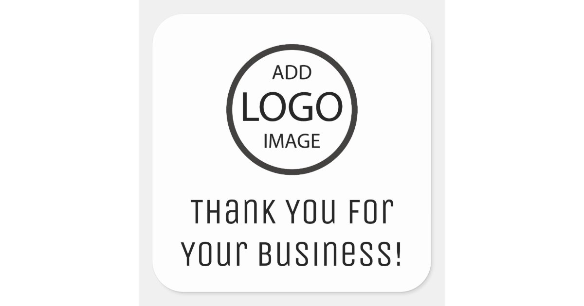 Business Thank You Stickers Custom Logo Round