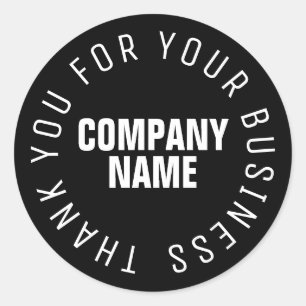 Thank you for your business corporate company classic round sticker