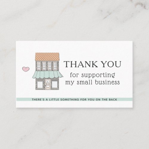 Thank You for your Business Coupon Code Shop Heart Business Card