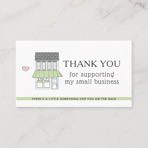 Thank You for your Business Coupon Code Shop Heart Business Card