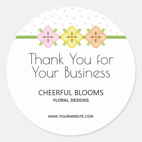 Thank You for Your Business Florist Classic Round Sticker