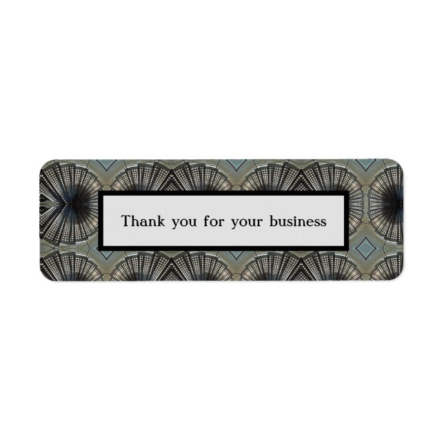 Thank You for Your Business Geometric Black Gray Label (Front)