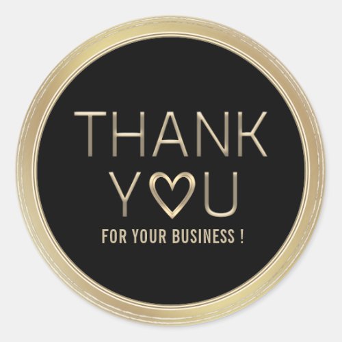 Thank You for Your BUSINESS Gold  Classic Round Sticker