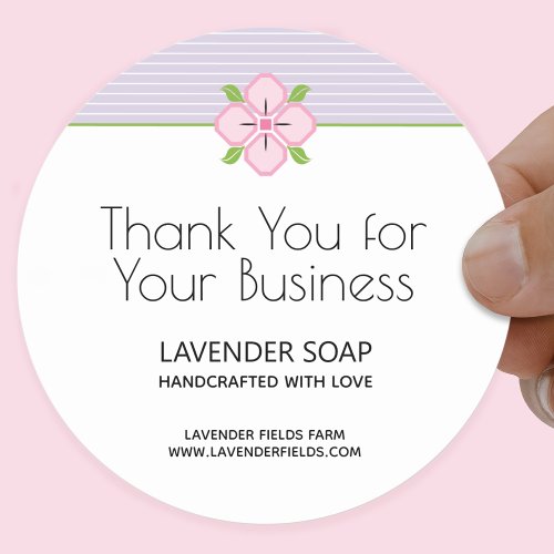 Thank You for Your Business Handcrafted with Love Classic Round Sticker