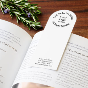 Thank You for Your Business Logo Contact Info Bookmarks