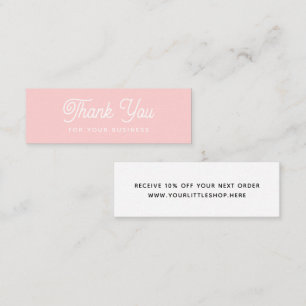 Thank You For Your Business Modern Pink Discount Mini Business Card