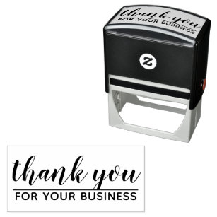 Thank you for your business - modern script self-inking stamp
