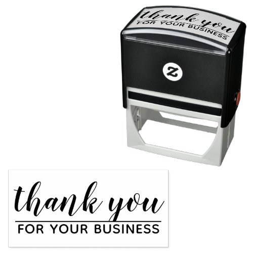 Thank you for your business _ modern script self_inking stamp