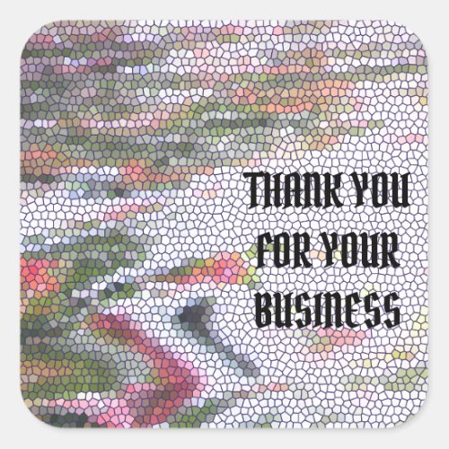 Thank You for Your Business Pastel Mosaic Abstract Square Sticker