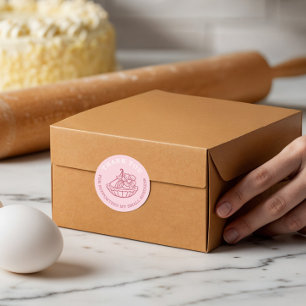 Thank You For Your Business Pink Bakery Pastry Classic Round Sticker