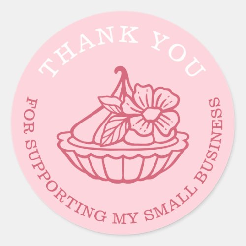 Thank You For Your Business Pink Bakery Pastry Classic Round Sticker