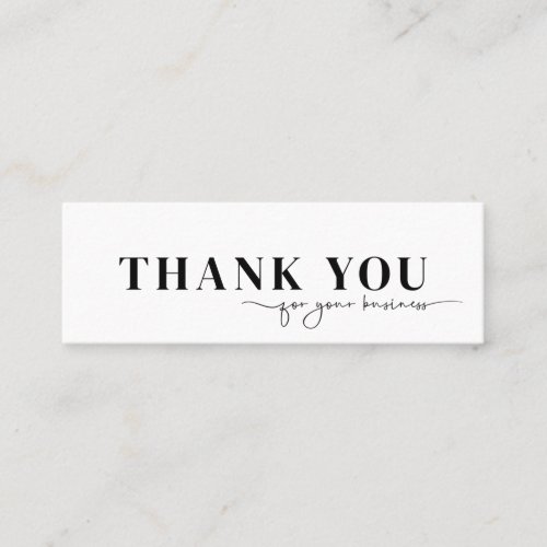 Thank You for your business Script  Mini Business Card