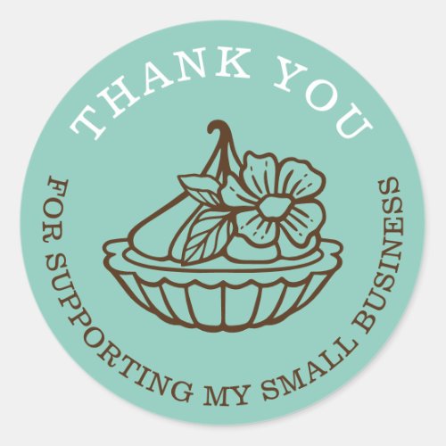 Thank You For Your Business Teal Bakery Pastry Classic Round Sticker