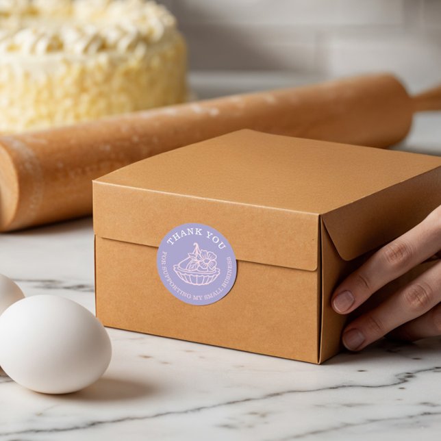 Thank You For Your Business Violet Bakery Pastry Classic Round Sticker (Thank You For Your Business Violet Bakery Pastry Classic Round Sticker)