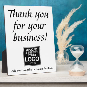 Thank you for your business with logo plaque