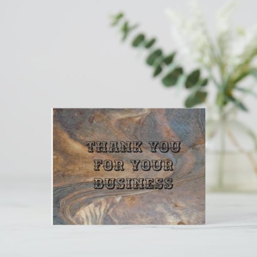 Thank You for Your Business Wooden Grain Design Postcard