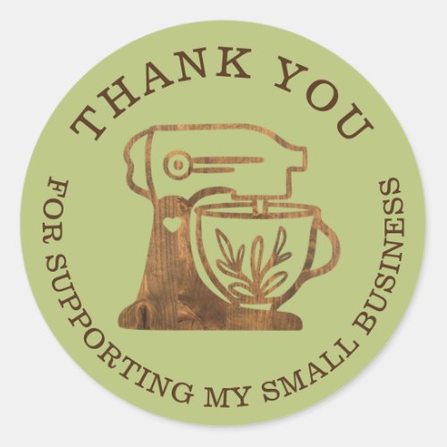 Thank You For Your Business Woodgrain Standmixer Classic Round Sticker