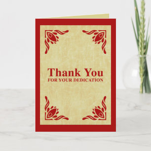 thank you for your dedication card