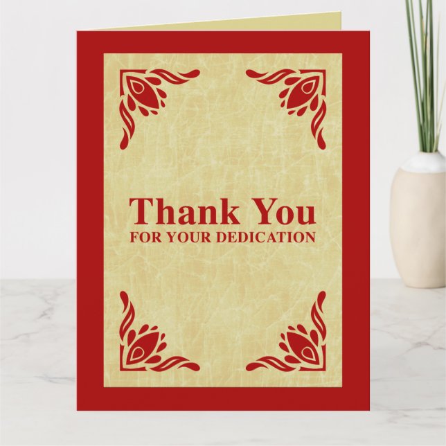 thank you for your dedication card (Front)