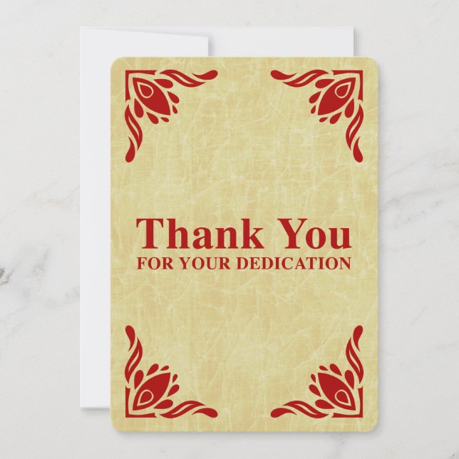 thank you for your dedication invitation (Front)