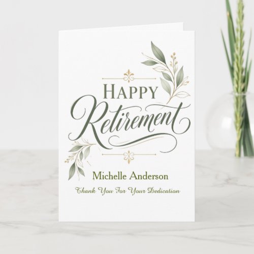 Thank You For Your Dedication Personalized Name Card