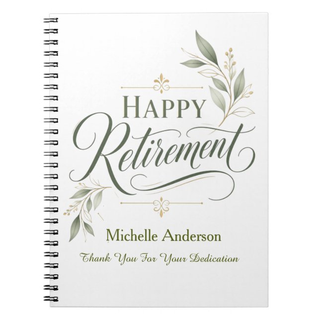 Thank You For Your Dedication Personalized Name Notebook (Front)