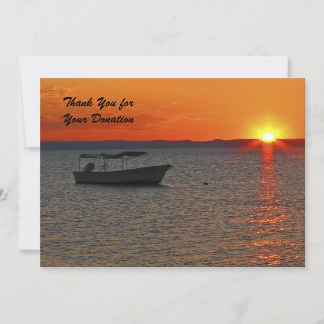 Thank You for Your Donation, Sunset Fishing Boat (Front)