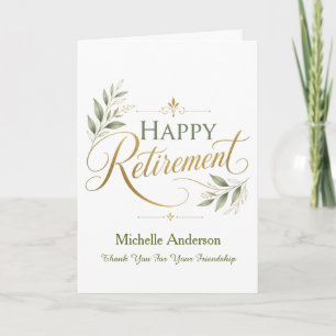 Thank You For Your Friendship Personalized Name Card