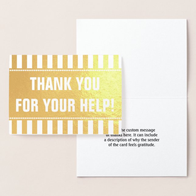"THANK YOU FOR YOUR HELP!" Greeting Card (Display)