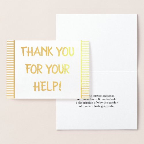 THANK YOU FOR YOUR HELP Greeting Card