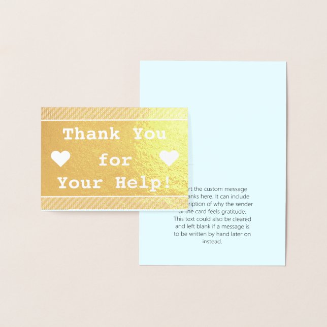 "Thank You for Your Help!" Greeting Card (Display)