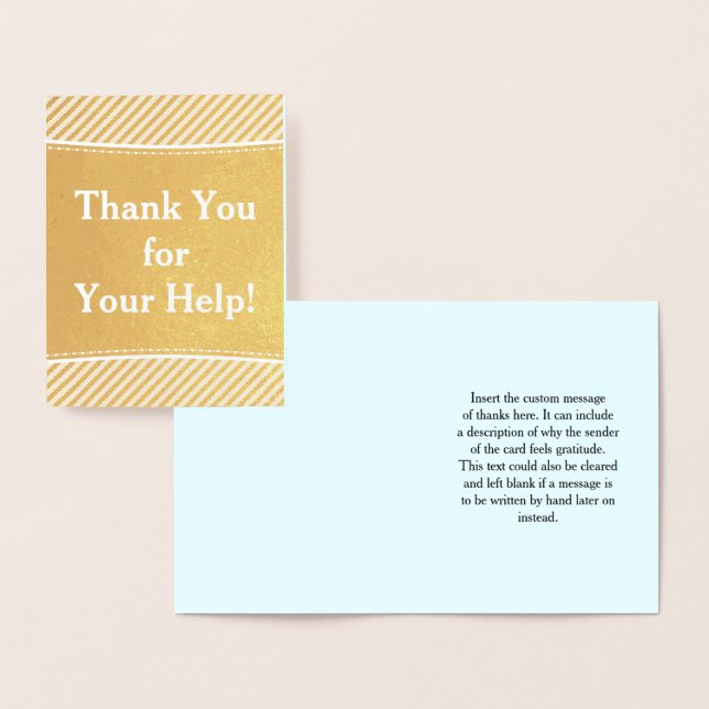 "Thank You for Your Help!" Greeting Card (Display)