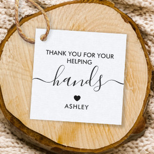 Thank You For Your Helping Hands Gift Tag, Kraft Favor Tags