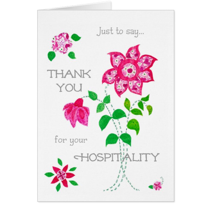 Thank You for Your Hospitality Card Zazzle