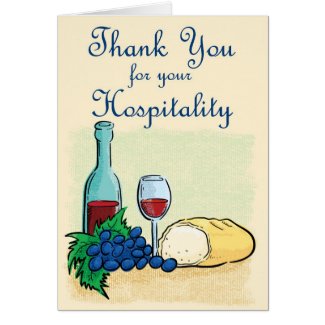 Thank You for your Hospitality Card