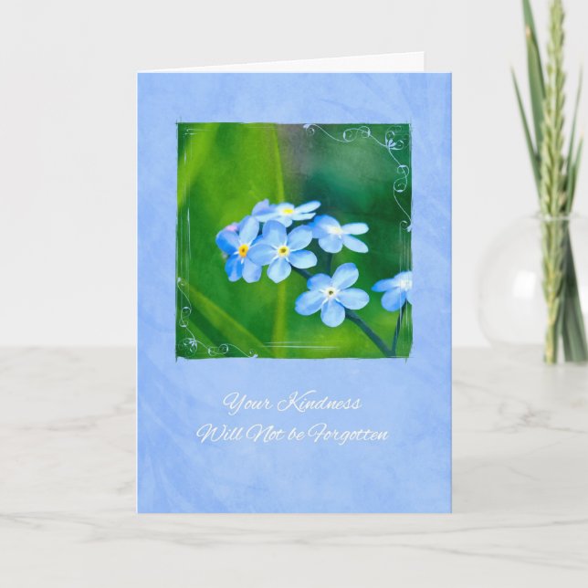 Thank You For Your Kindness Forget Me Nots Card (Front)