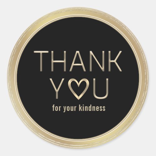 Thank You for Your Kindness Gold Classic Round Sticker