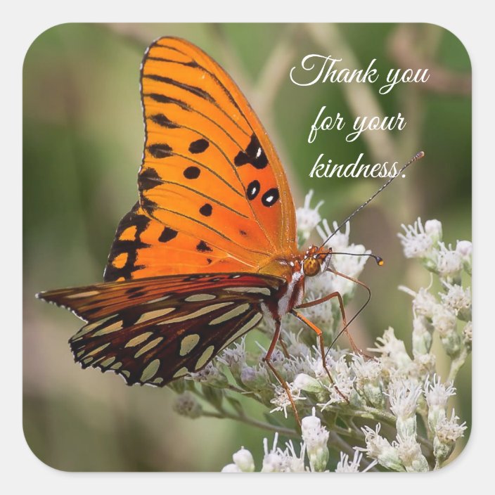 Thank You For Your Kindness Square Sticker Zazzle Com
