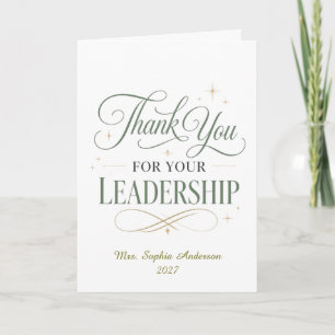 Thank You For Your Leadership Personalized Card